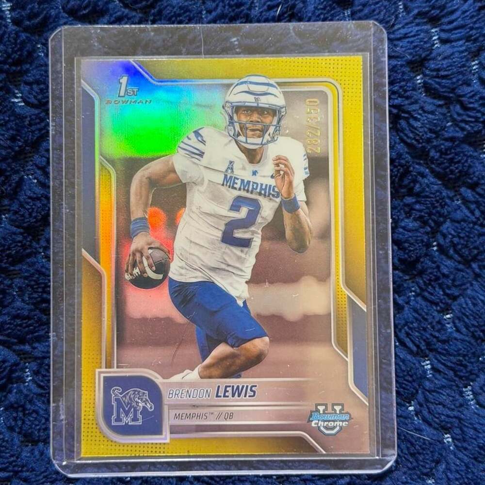 Topps Bowman Chrome Brendon Lewis 1st Bowman Yellow Refractor Card 282/350 Memph